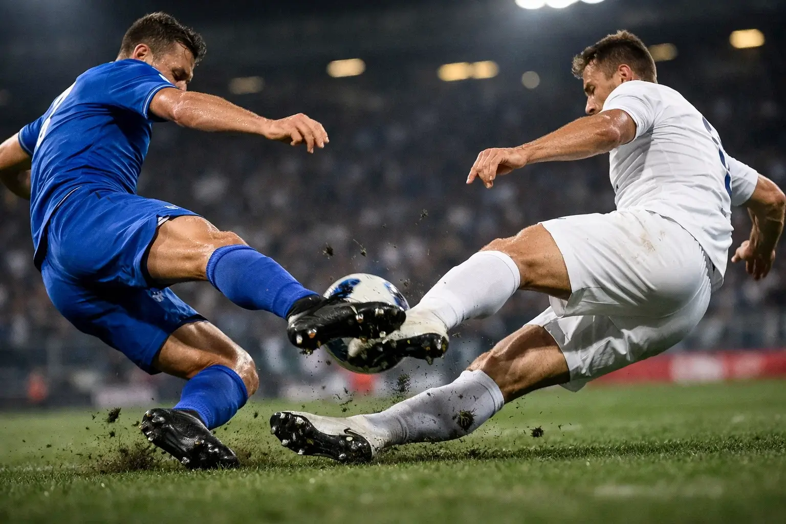 Giocatori di calcio in azione durante una partita di Serie A