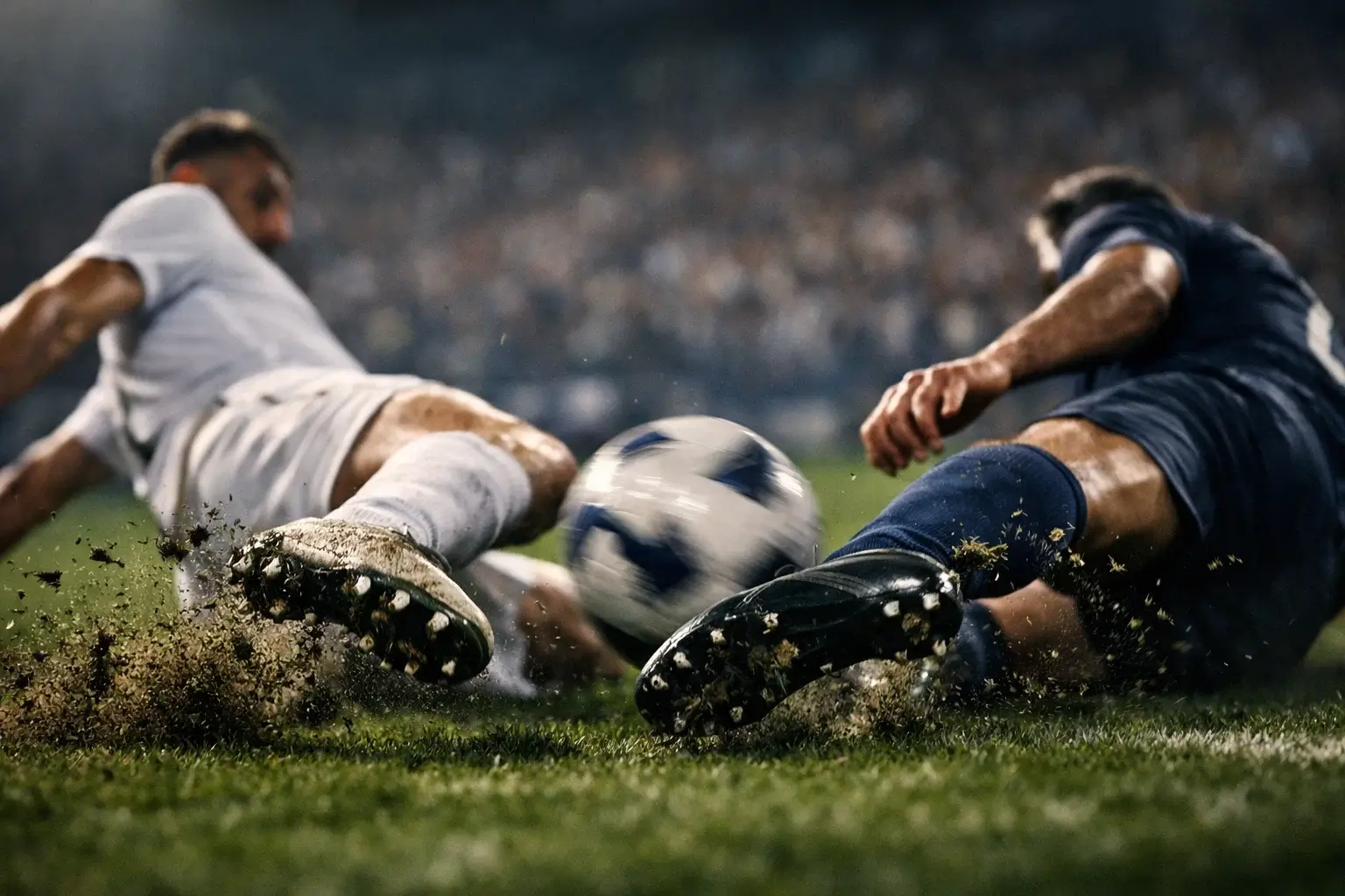 Azione di gioco durante partita di calcio italiana